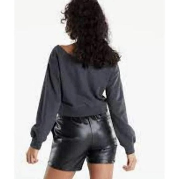 Adidas Women's Slouchy Crew Sweatshirt, Carbon SZ Small - Picture 2 of 6